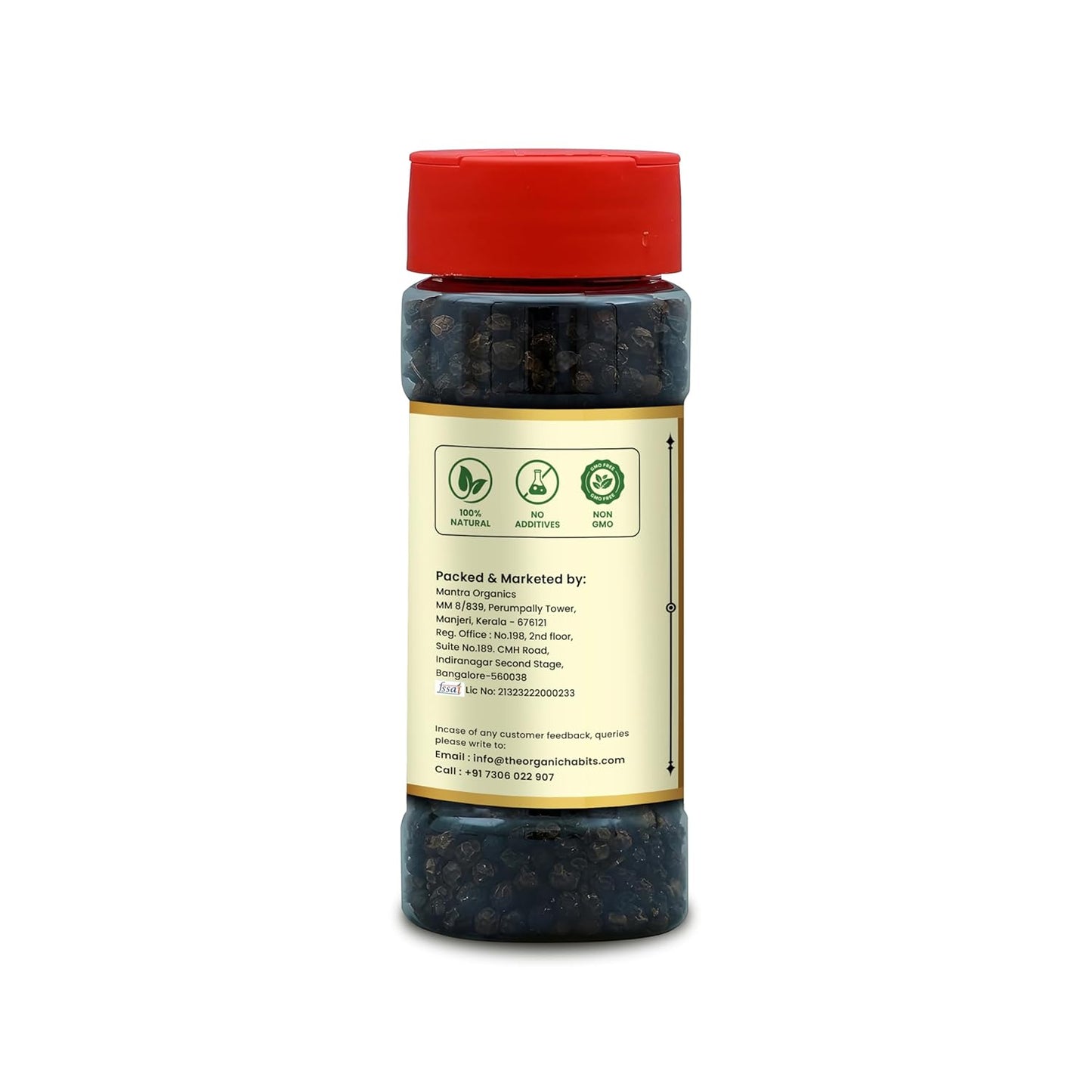Organic Habits Whole Black Peppercorn | Kali Mirch Seeds | Fresh & Aromatic | 85g