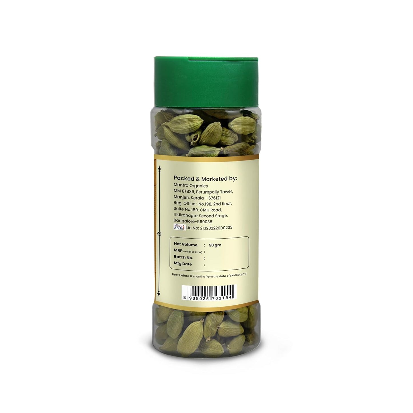 Organic Habits Whole Cardamom - 50g | Green Elaichi Pods |100% Natural & Aromatic