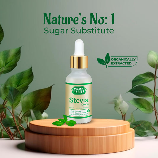 ORGANIC HABITS Stevia Drops, 100% Plant Based Natural Sugar Substitute(30ml)