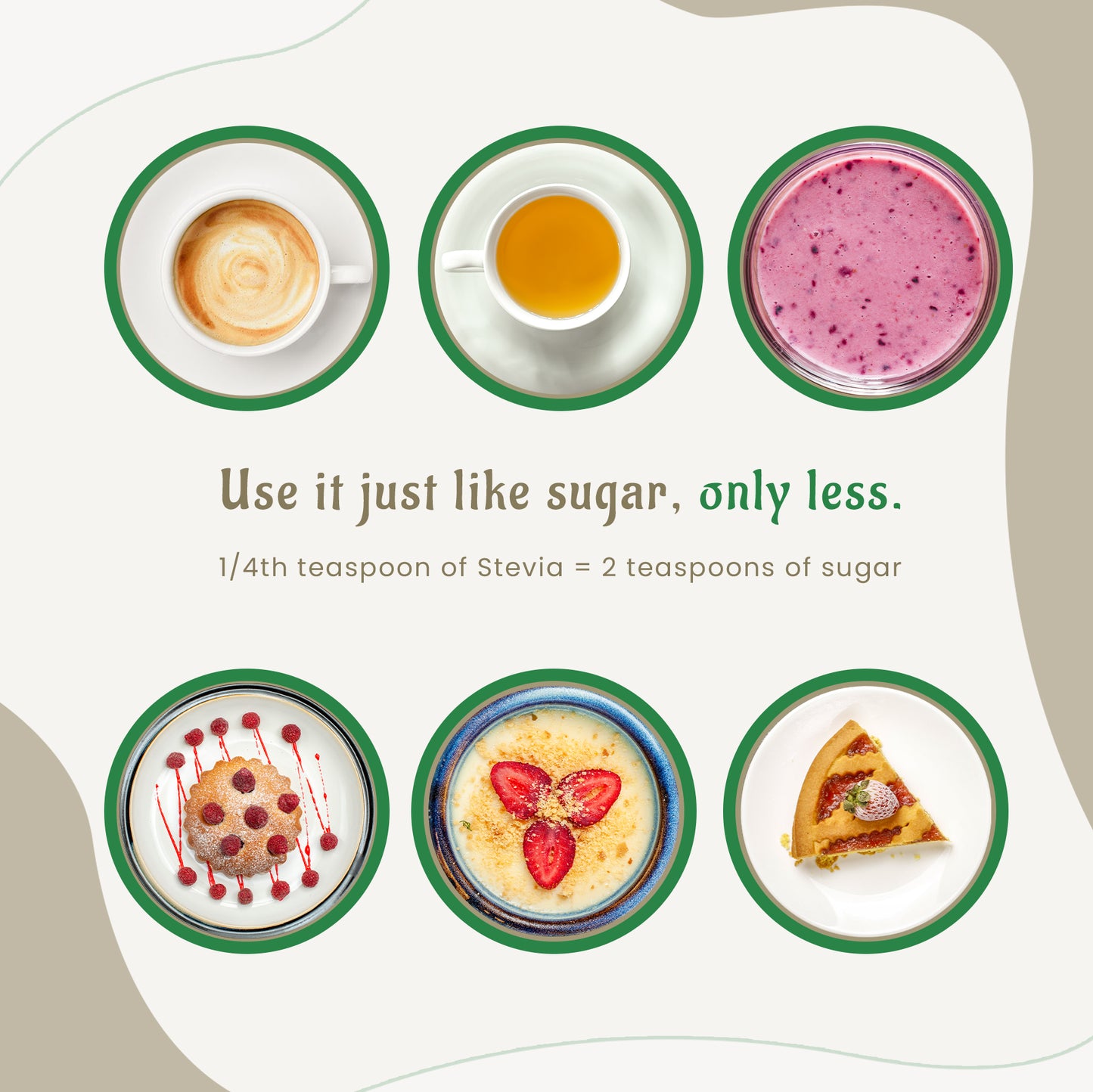 ORGANIC HABITS Stevia Powder, 100% Plant Based Natural Sugar Substitute(250g)