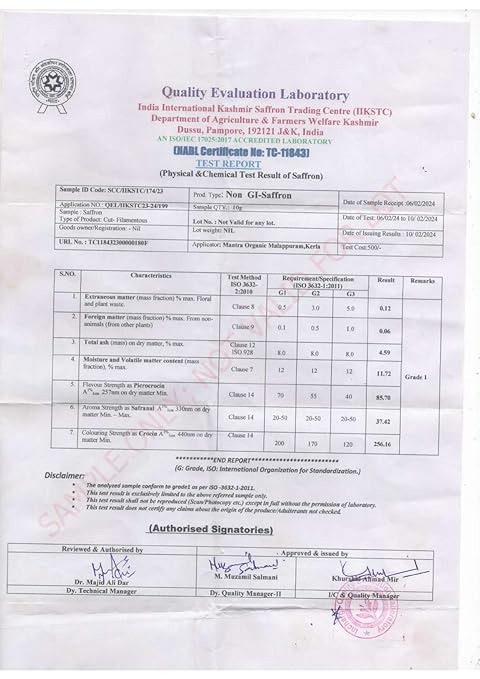 ORGANIC HABITS 100% Pure Original Kashmiri Saffron(1 gm)