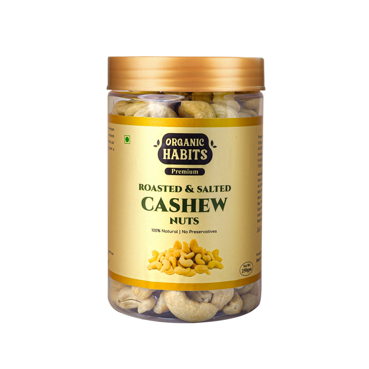 Roasted & Salted Cashews 250g, Crunchy & Fresh Kaju Nuts, Healthy Protein Snack, No Preservatives