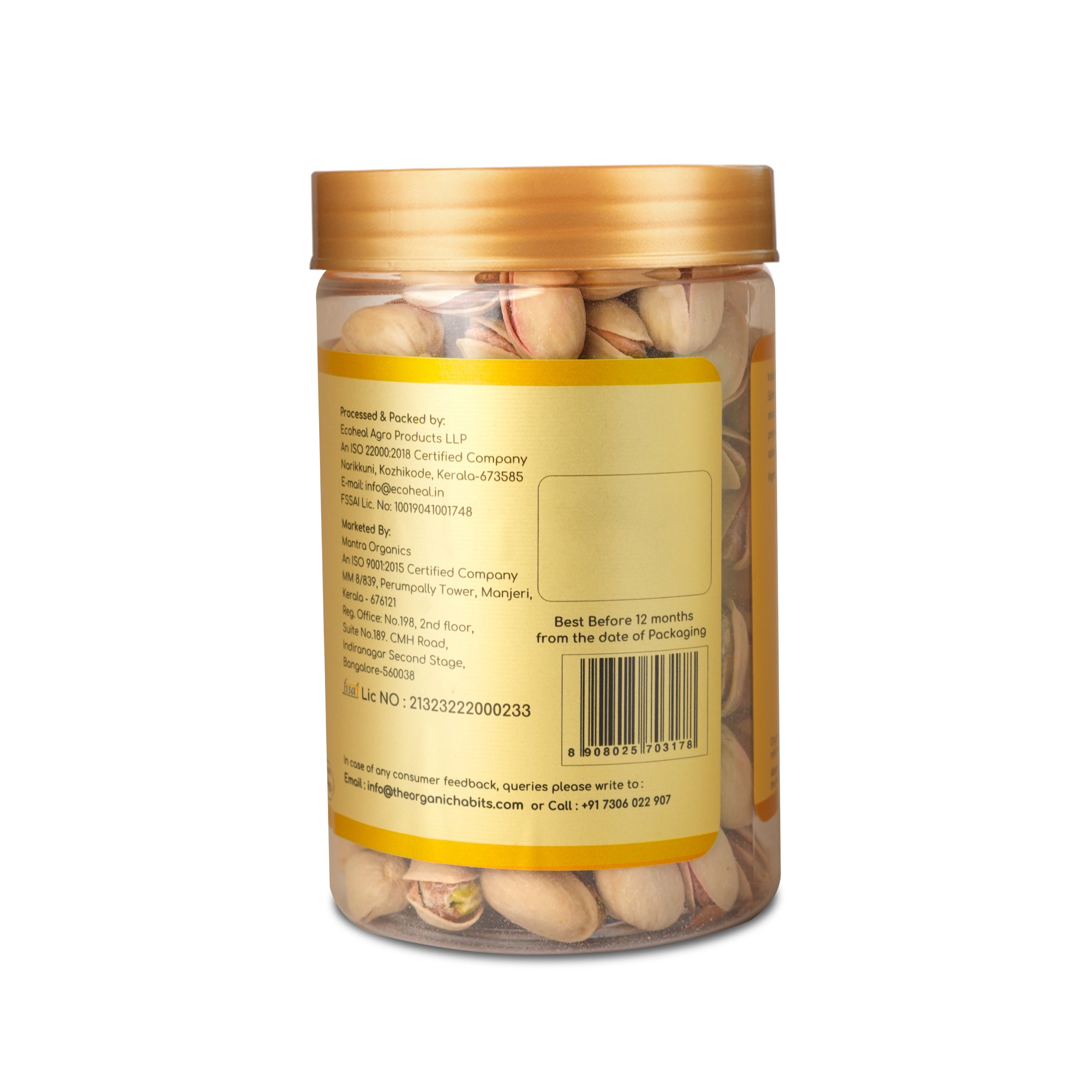 Organic Habits California Pistachios 200g, Premium Roasted & Salted Pistachios, Crunchy & Fresh  Pista Nuts, High Protein Snack