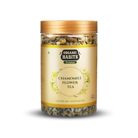 Organic Habits Chamomile Flower Tea 50g | 100% Natural Dried Whole Chamomile Flowers