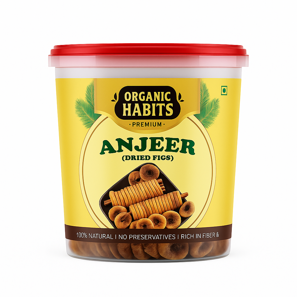Organic Habits Premium Anjeer (Dried Figs)| 100% Natural & Preservative-Free | Rich in Fiber, Calcium, Iron & Potassium | Healthy Snacks, Superfood, Natural Sweetener & Energy Booster