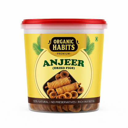 Organic Habits Premium Anjeer (Dried Figs)| 100% Natural & Preservative-Free | Rich in Fiber, Calcium, Iron & Potassium | Healthy Snacks, Superfood, Natural Sweetener & Energy Booster