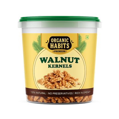 Organic Habits Walnuts| Premium Handpicked Walnut Kernels | 100% Natural, Fresh & Crunchy Dry Fruits | Rich in Omega-3, Protein & Antioxidants | Healthy Snacks & Baking Nuts