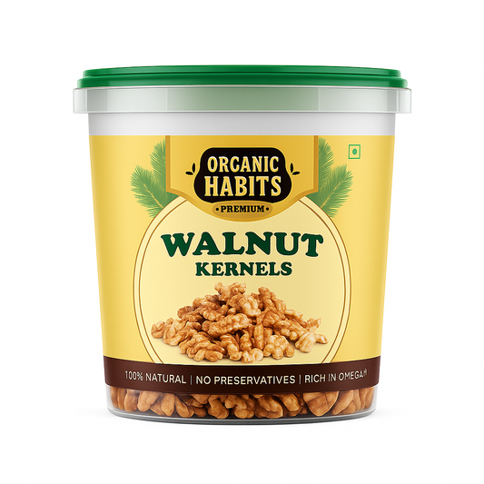 Organic Habits Walnuts| Premium Handpicked Walnut Kernels | 100% Natural, Fresh & Crunchy Dry Fruits | Rich in Omega-3, Protein & Antioxidants | Healthy Snacks & Baking Nuts