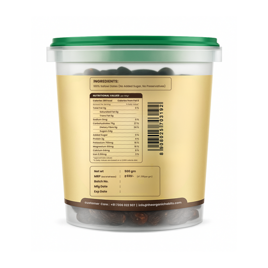 Organic Habits Royal Arabian Safawi Dates, Premium Saudi Dates, No Preservatives