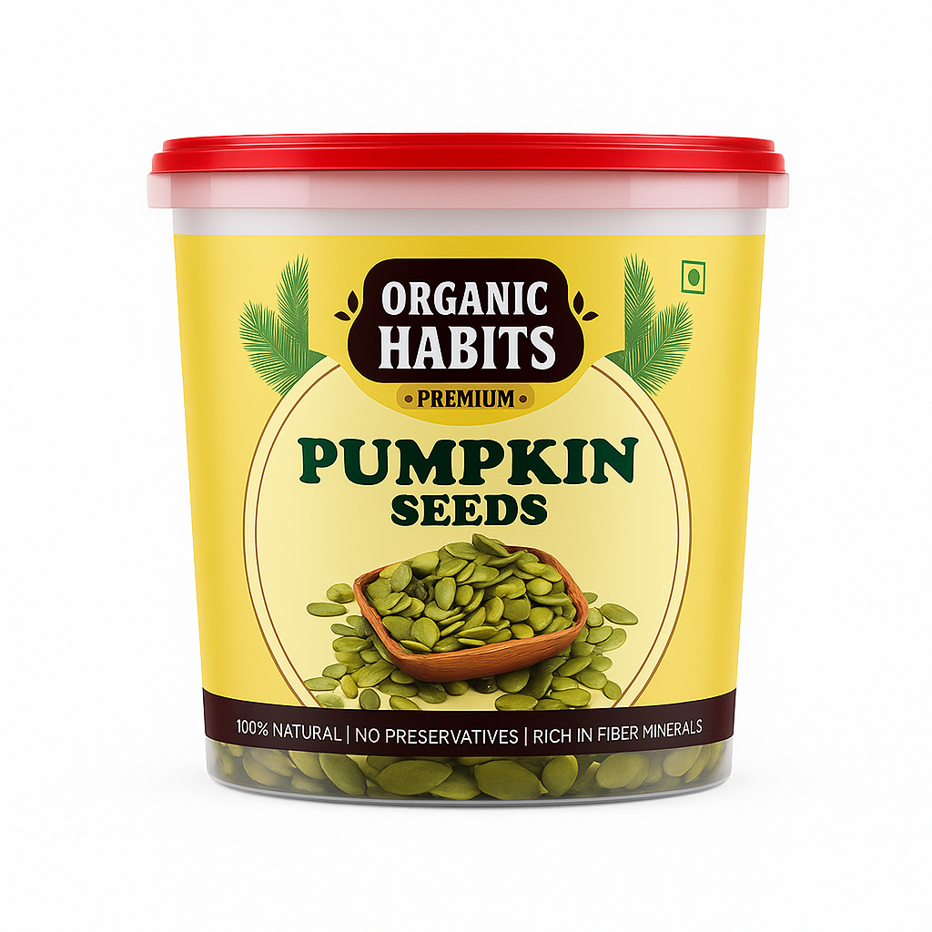Organic Habits Premium Pumpkin Seeds 300g | 100% Natural Raw Unsalted Seeds | High Protein & Fiber Rich Superfood | Clean Organic Habits Premium Pumpkin Seeds 300g | 100% Natural Raw Unsalted Seeds | High Protein & Fiber Rich Superfood