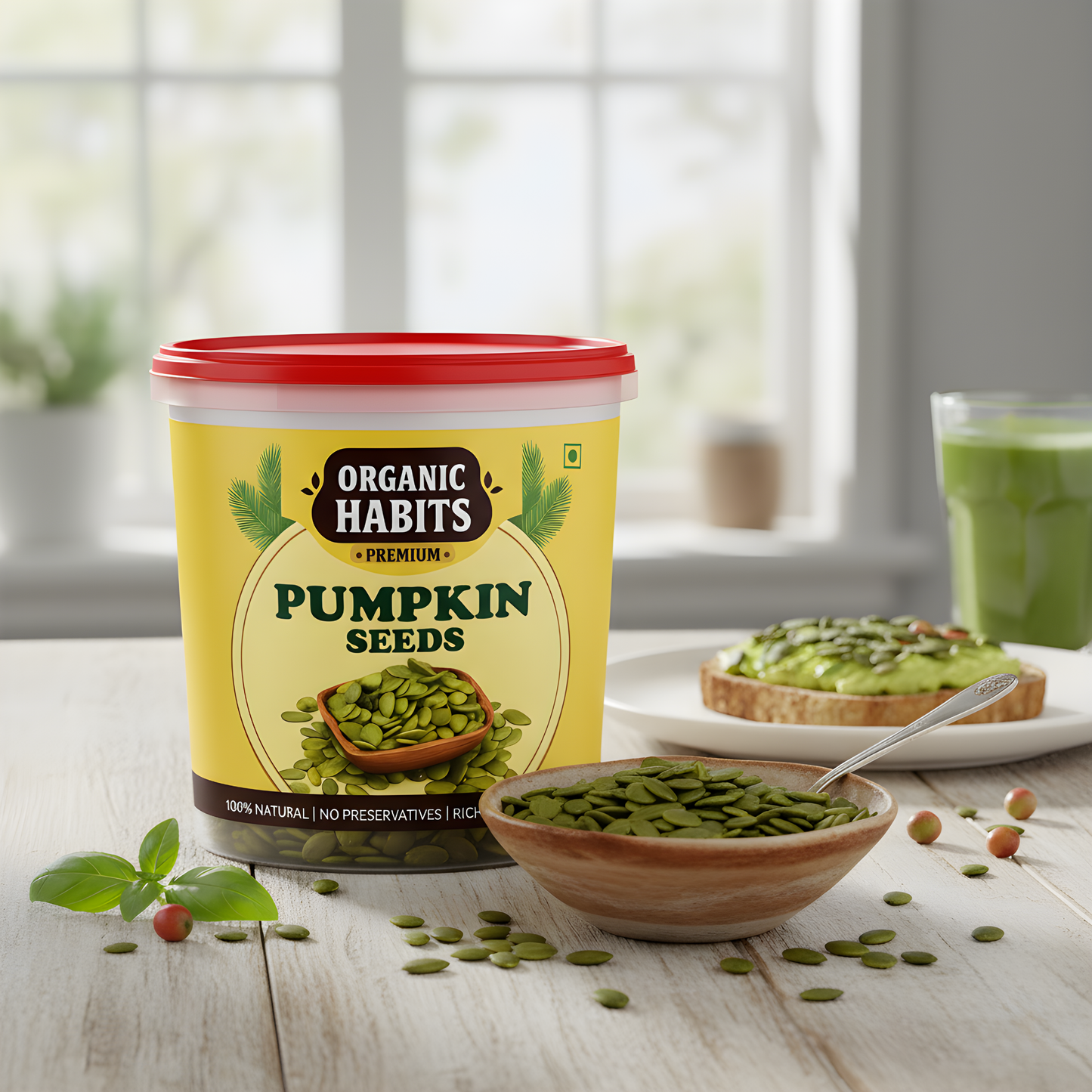 Organic Habits Premium Pumpkin Seeds 300g | 100% Natural Raw Unsalted Seeds | High Protein & Fiber Rich Superfood | Clean Organic Habits Premium Pumpkin Seeds 300g | 100% Natural Raw Unsalted Seeds | High Protein & Fiber Rich Superfood