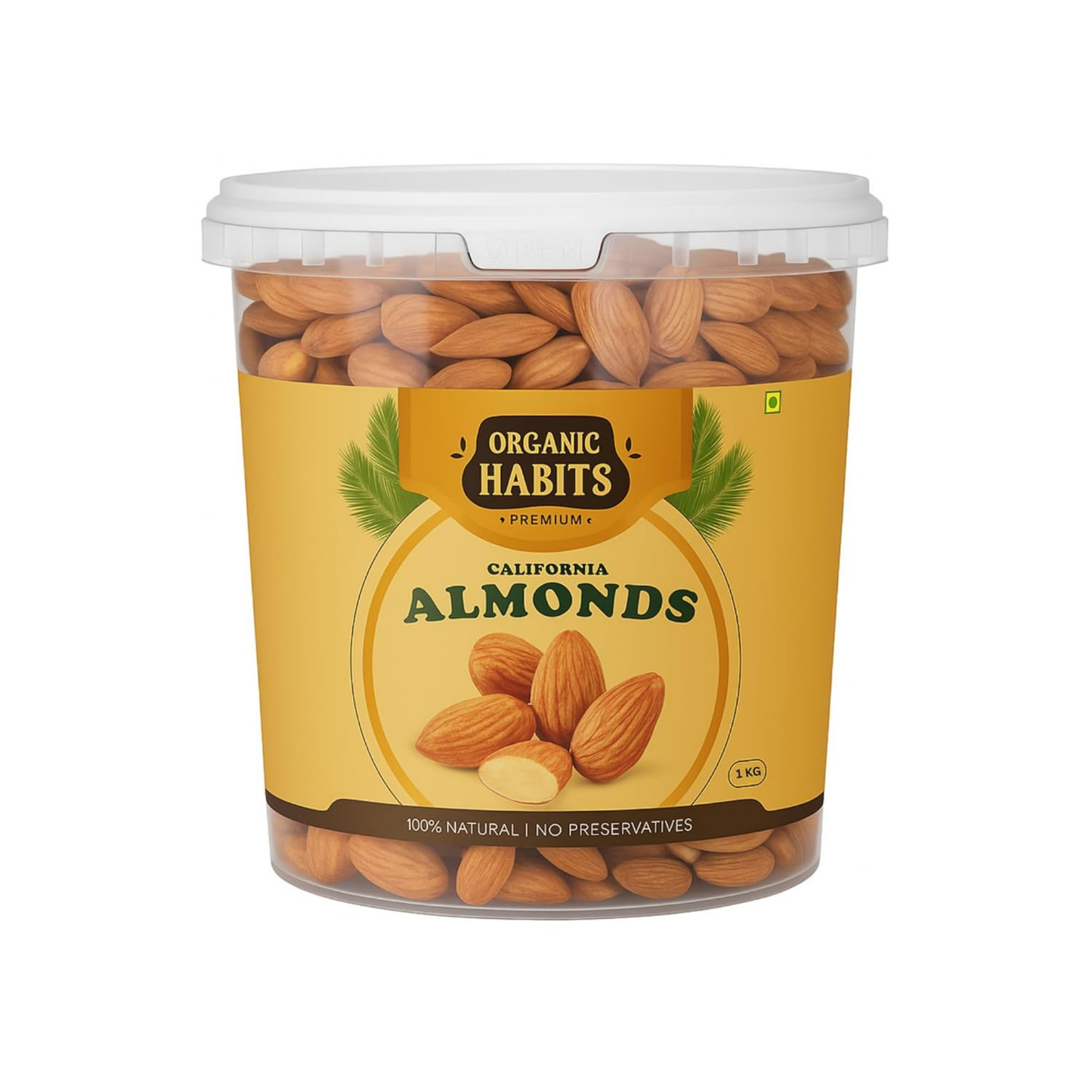 Organic Habits Premium Almonds | California Natural Whole Almonds | 100% Natural No Preservatives | Healthy Protein Rich Dry Fruits for Snacking, Baking & Daily Nutrition