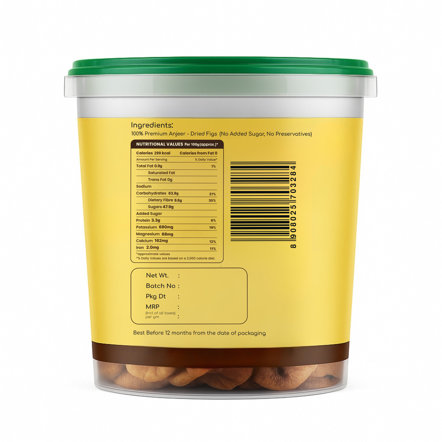 Organic Habits Premium Anjeer (Dried Figs)| 100% Natural & Preservative-Free | Rich in Fiber, Calcium, Iron & Potassium | Healthy Snacks, Superfood, Natural Sweetener & Energy Booster