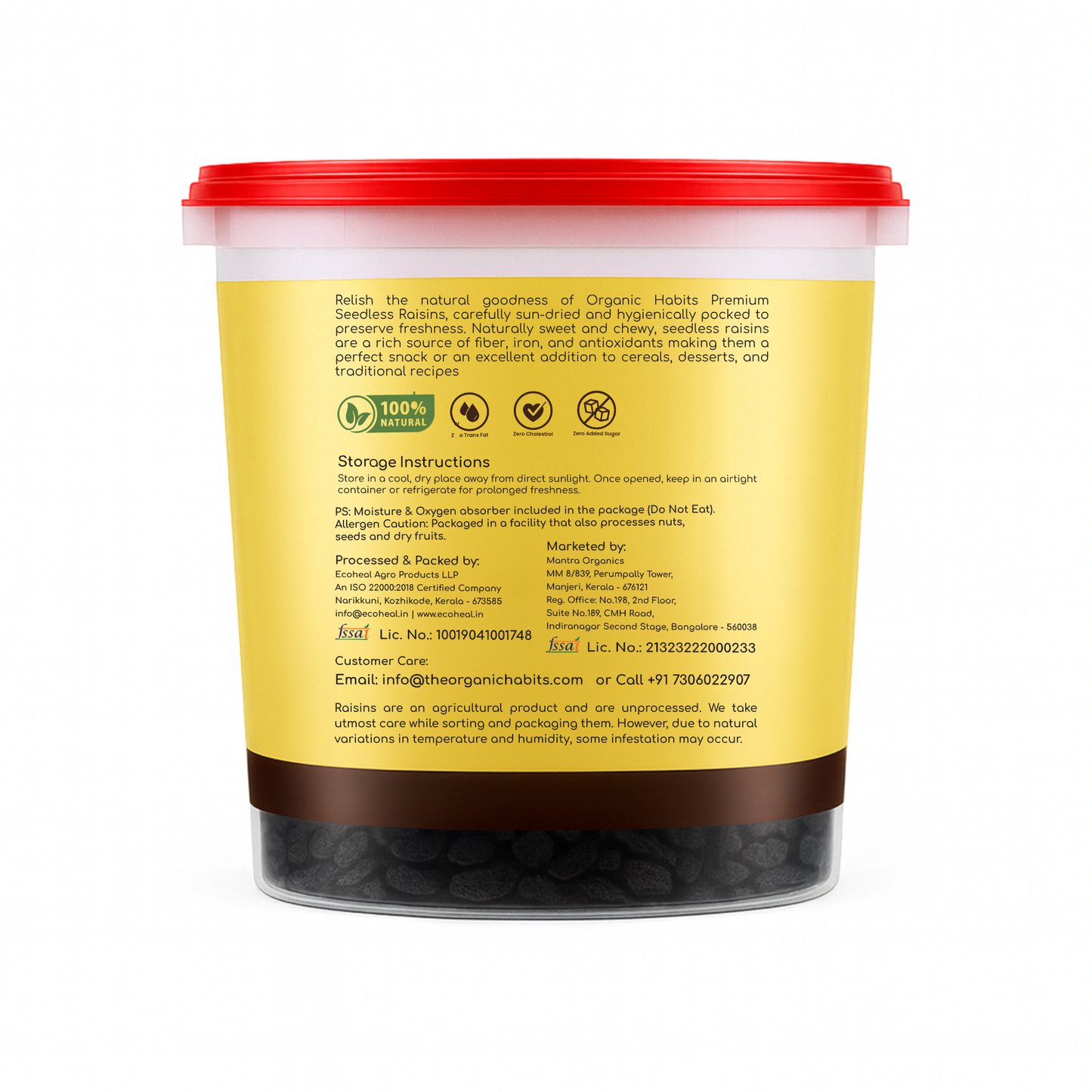 Organic Habits Premium Seedless Black Raisins 300g | 100% Natural, Iron & Fiber-Rich Dry Fruit | Sun-Dried, No Added Sugar or Preservatives | Healthy Snack & Baking Ingredient