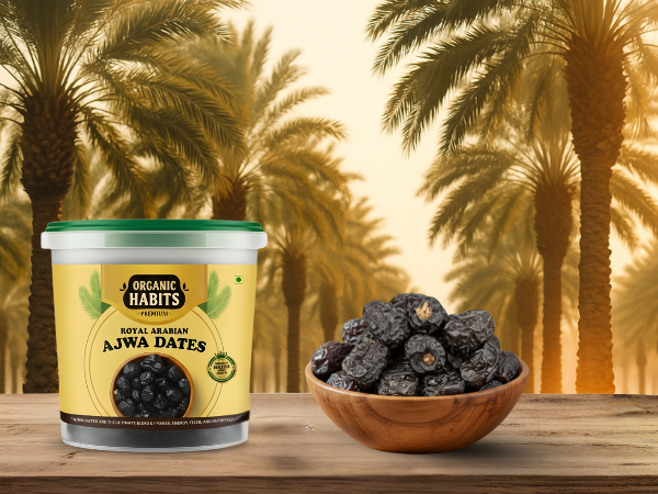 Organic Habits Premium Ajwa Dates| 100% Natural Dry Fruit | Soft & Delightful, Fiber & Mineral-Rich | No Added Sugar, Preservative-Free | Ideal for Snacking, Fasting & Healthy Recipes